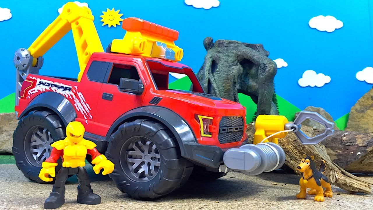 MASINA DE TEREN CU SUNETE & LUMINI - TOMY GEAR FORCE HORSE POWER JEEP FORD F-150 RAPTOR CU TROLIU - YouTube