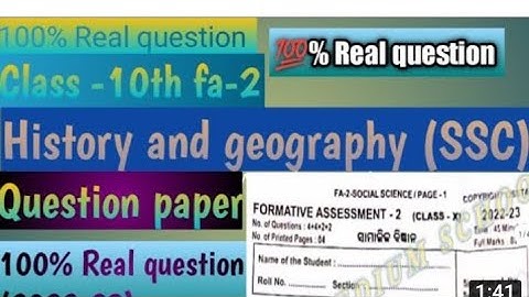 10th class Fa2 exam questions history and geography  ssc