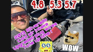 2013 Chevy Silverado cold air intake install upgraded wires plugs more power tuneup before vacation