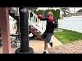 Heavy bag work at 57 yo warming down after 20 mile bike ride