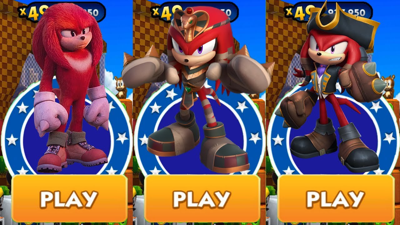 Sonic Dash - Movie Knuckles vs Mummy Knuckles vs Knuckles the Dread vs ...