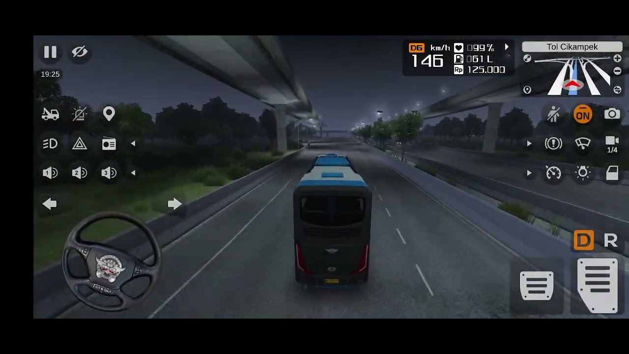 Bus simulator Indonesia _gameplay part 1 Extreme speed bus Drive in Rainy Day Bussid New update 