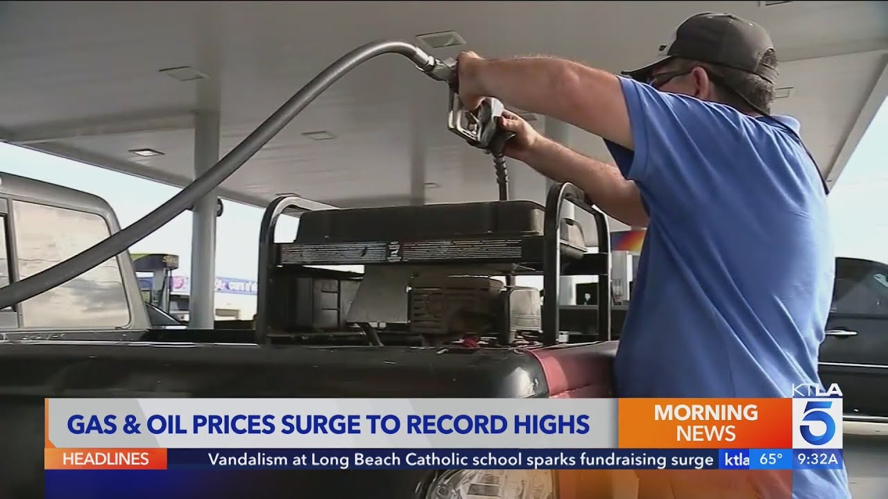 Gas prices surge to highest levels in nearly 4 years - YouTube