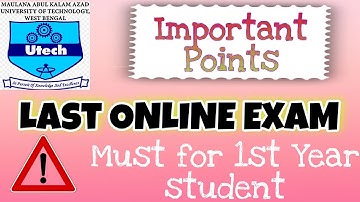 Last Online Exam to all || Important points for 1st year Student || 1st semester Makaut Exam