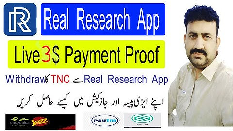 How To Live Withdraw Proof in Real Research App To Easy Paisa, Jazz Cash Bank, 2023|Free Earning App