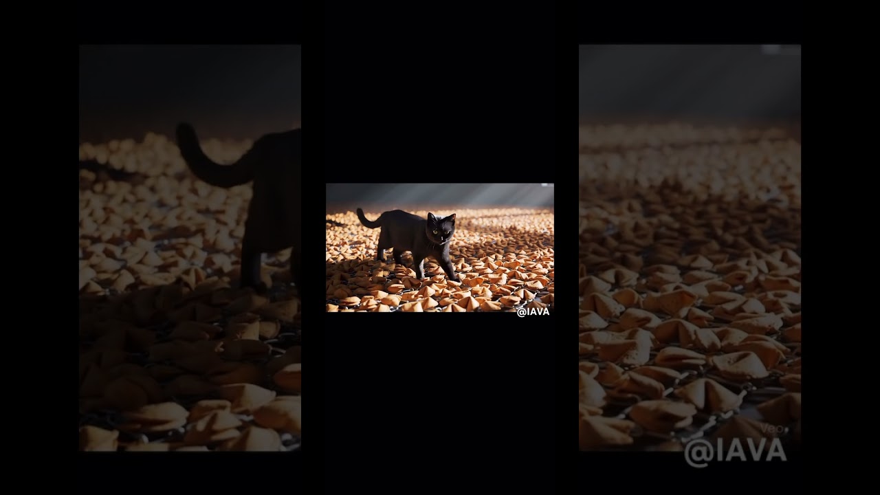 ASMR cat fortune cookie 🥠 🐈‍⬛🥠 