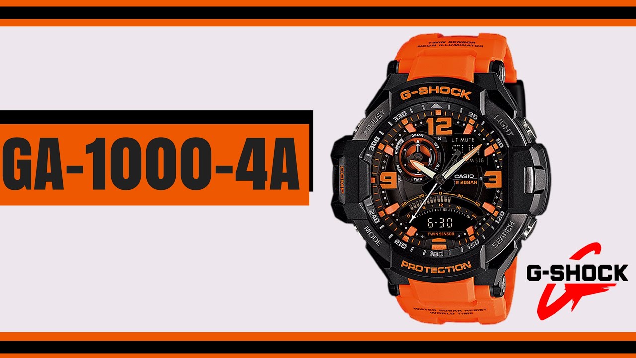 CASIO G-Shock Gravity Master GA-1000-4A Twin Sensor Watch - YouTube