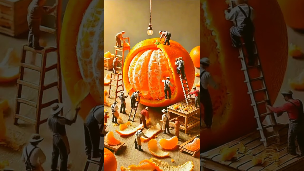 Food Construction Ai Video | Miniature Food Workers Ai Video | ai tool for miniature food videos