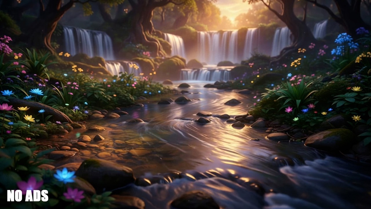 Flowing Water Sounds with Calm Piano 🎹🌊 Deep Sleep Meditation & Healing Frequency