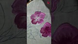 Saree Painting - Flower Design #sarees #fashion #painting #design #shorts #sowjanyadesignss