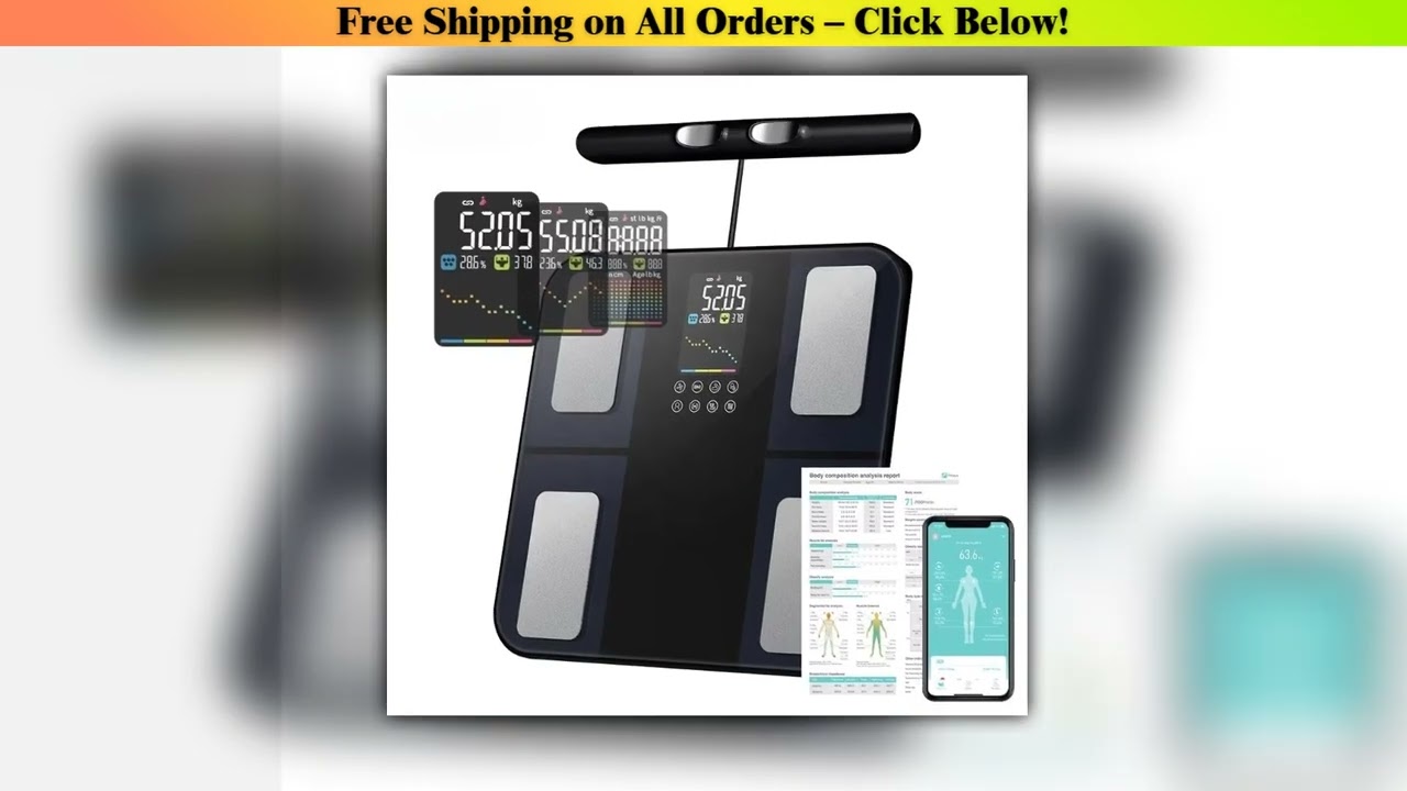 Smart Bioimpedance Scale 8 Electrodes Bmi Body Fat Body Weight Scale Professional Body Composition