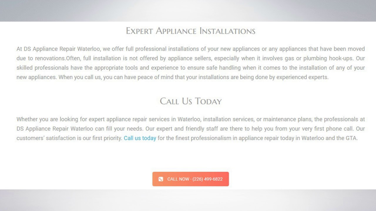 Waterloo ON Appliance Repair DS Appliance Repair Waterloo YouTube
