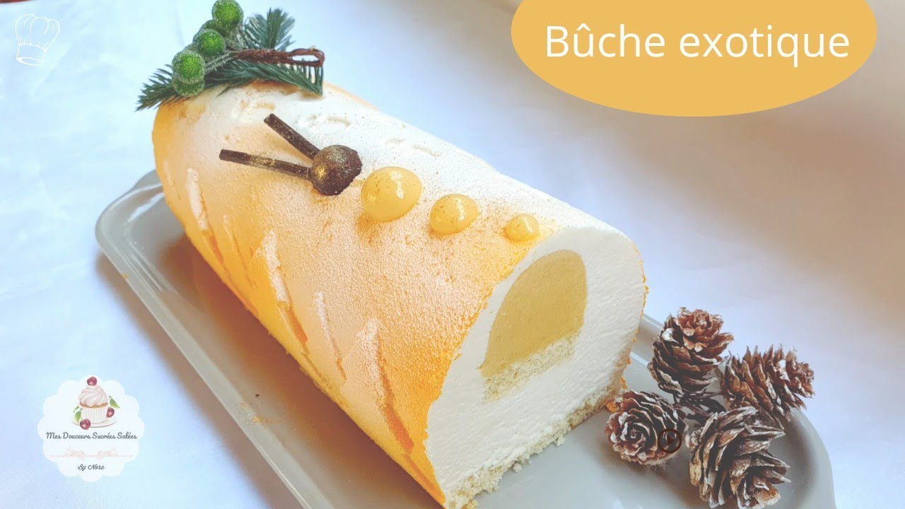 Recette buche fruits exotiques et vanille