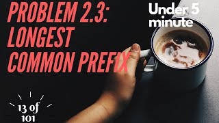 Problem (13) 2.3 - Easy - Longest Common Prefix