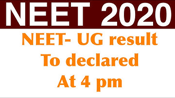 NEET Result 2020 Live Update Results Declaration Time at 4pm