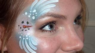 snowman face painting christmas paint easy designs winter eye makeup frozen snow cheek glitter