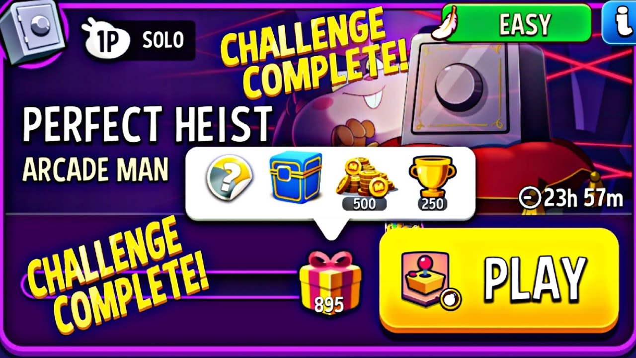 SE Train solo Arcade man bombs away solo challenge perfect heist | match master