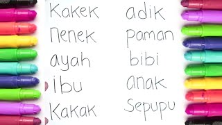 BELAJAR MENULIS DAN MEMBACA NAMA - NAMA ANGGOTA KELUARGA UNTUK TK, PAUD DAN SD