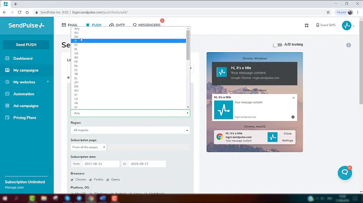Web Push Segmentation