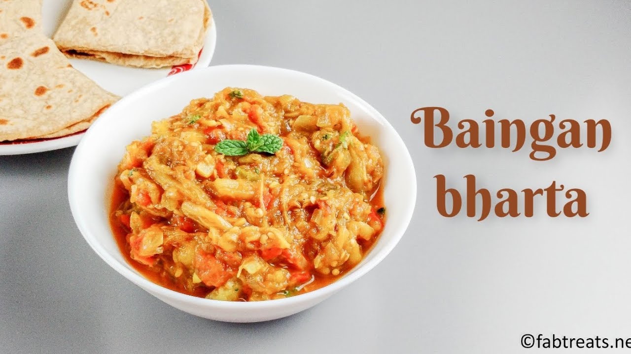 Oven roasted baingan bharta /Smaked Eggplant mash recipe / Roasted