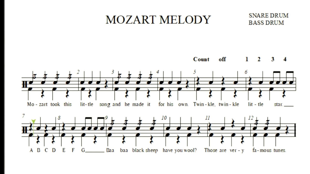 Snare Drum Mozart Melody YouTube