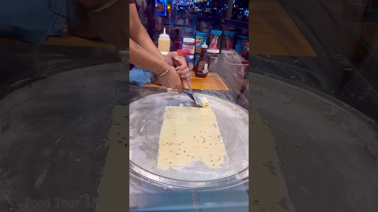 Восхитительные роллы с мороженым из маракуйи - азиатская уличная еда 