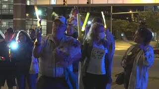 Grand Rapids went gold for Childhood Cancer Awareness Month at Project Night Lights
