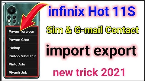 infinix hot 11S contact import export / how to show contact settings Infinix hot 11S