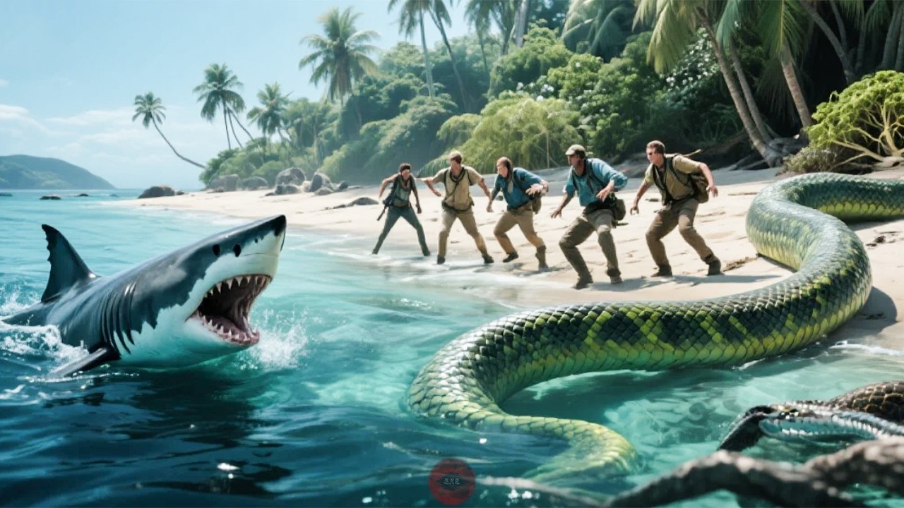 【Monster😈Movie】探险队误入奇怪荒岛，竟被鲨鱼袭击巨蛇追杀！众人上演荒岛惊魂求生！#中国电影#悬疑 #movie #惊悚 #悬疑 #探险 #奇幻 #僵尸 #恐怖 #剧精彩