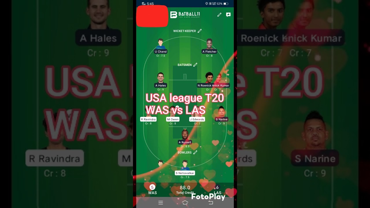 USA T20 LEAGUE WAS Vs LAS