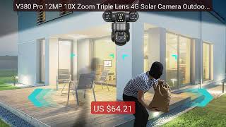 V380 Pro 12MP 10X Zoom Triple Lens 4G Solar Camera Outdoor Three Sc... — Top Rated 2026 | Buy Now!