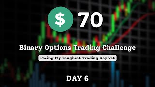 $70 Binary Options Trading Challenge – Day 6 | Facing My Toughest Trading Day Yet