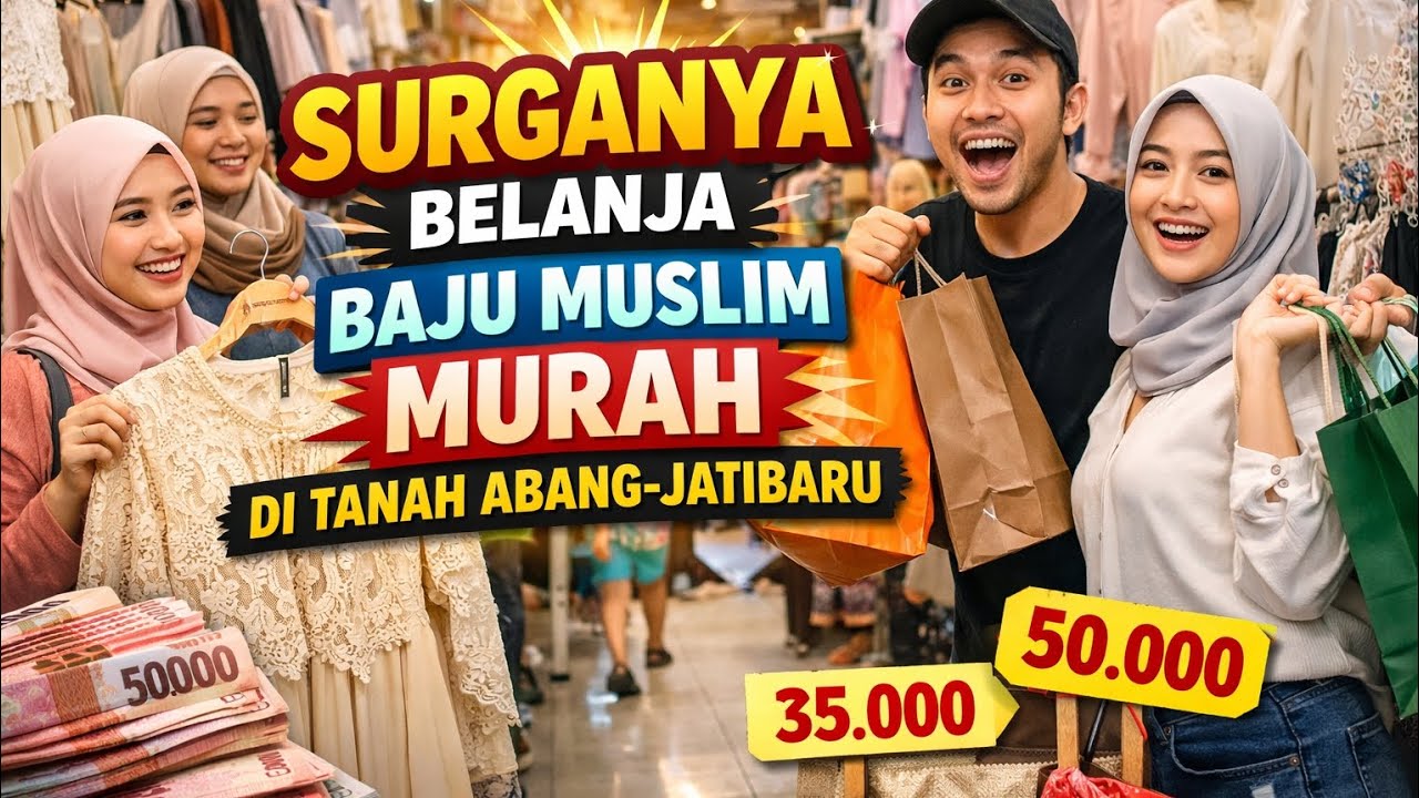 SURGANYA BAJU MUSLIM MURAH‼️PASAR TANAH ABANG-JATIBARU PART.1