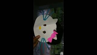 How to make hello kitty mask: color paper