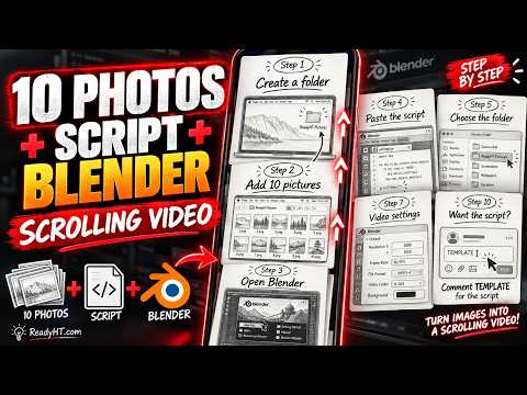 How I Turn 10 Photos Into a Scrolling Video in Blender | Python Script