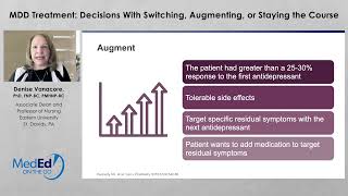 MDD Treatment: Decisions With Switching, Augmenting, or Staying the Course
