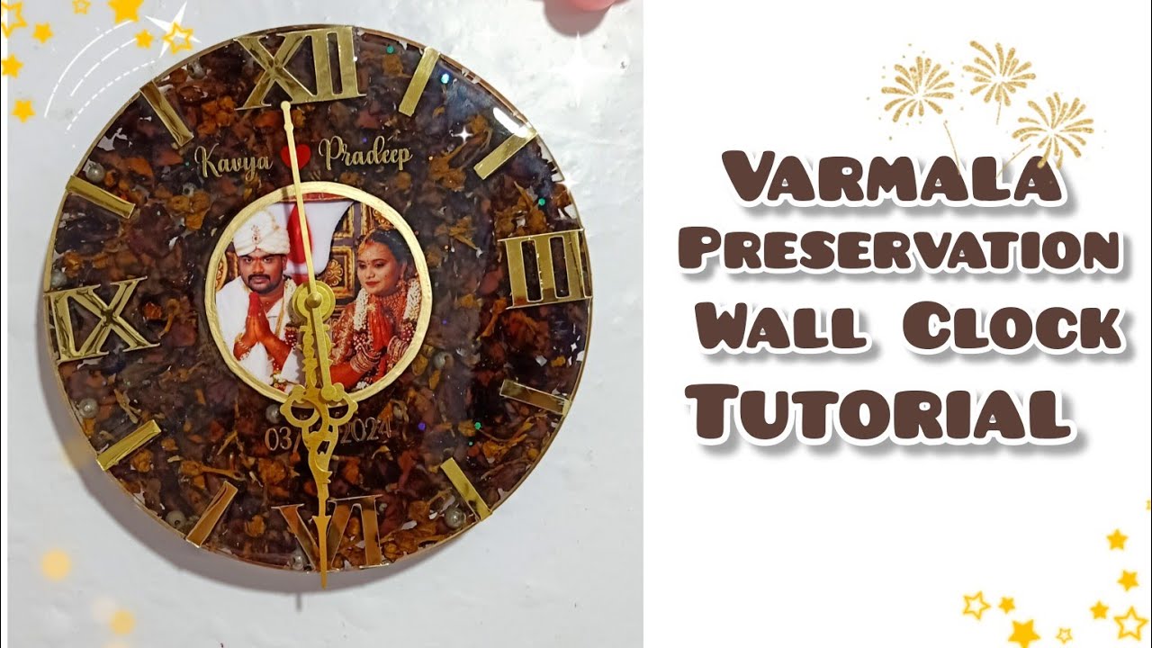 Resin art wedding clock | Resin photo frame | Varmala Preservation at home | resin art for beginners