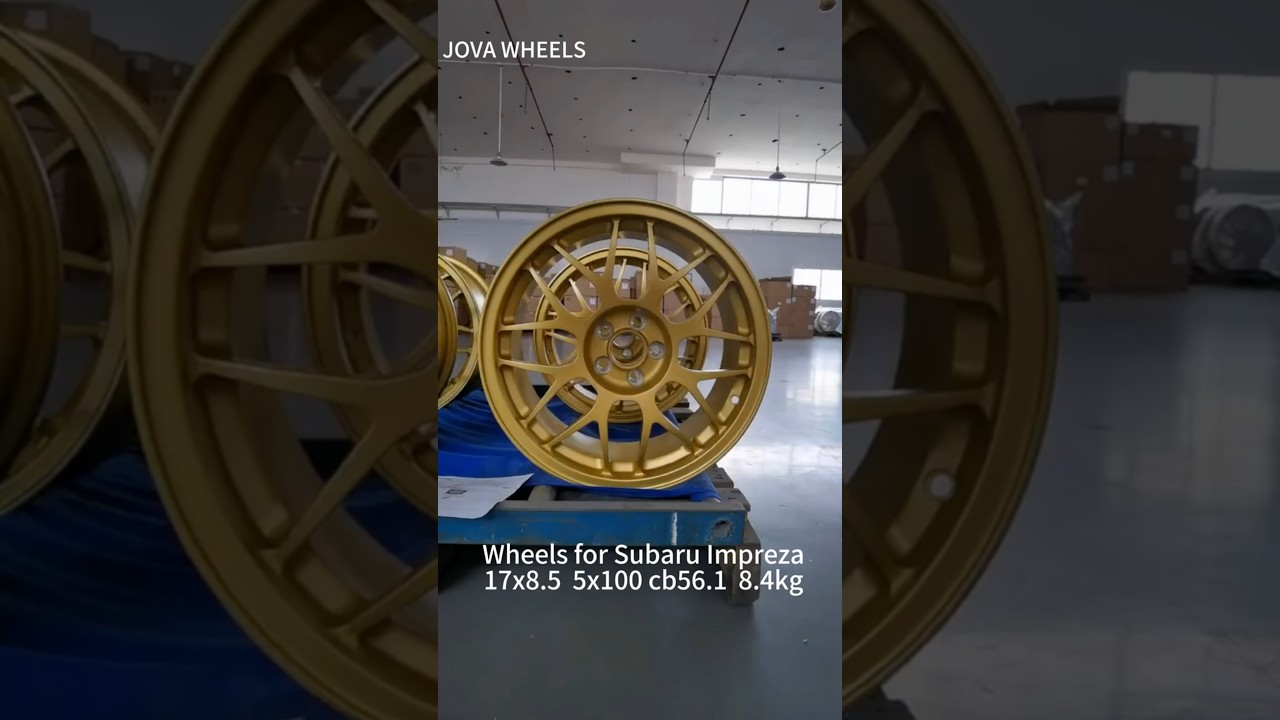 Subaru Impreza wheels 17x8.5j gold forged rims made at JOVA WHEELS factory   