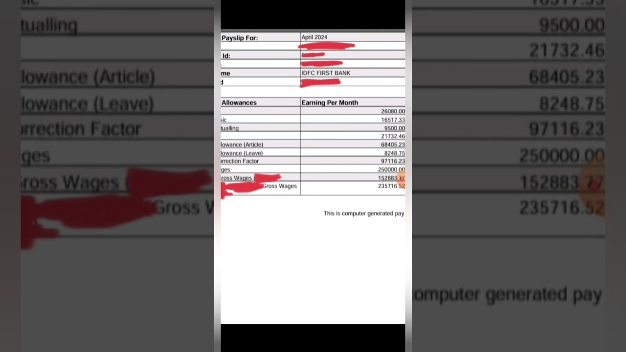 Merchant Navy Salary slip for 4th Engineer Officer 