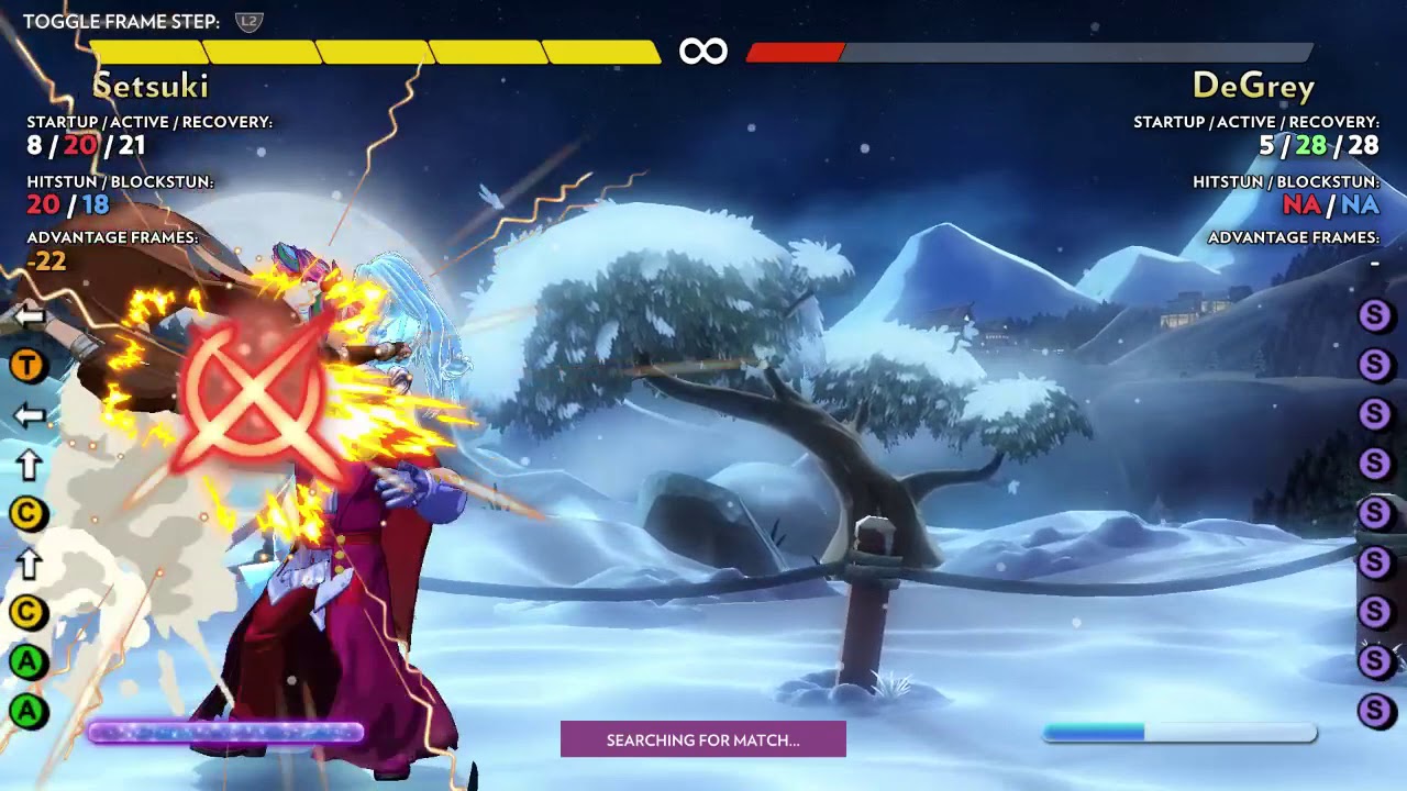 Setsuki Okizeme Corner Reversal Bait Vs Degrey Wakeup gS with 4 Damage Punish