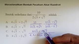 Merasionalkan pecahan bentuk akar kuadrat