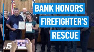 Bank honors firefighter's lifesaving rescue | NBCDFW