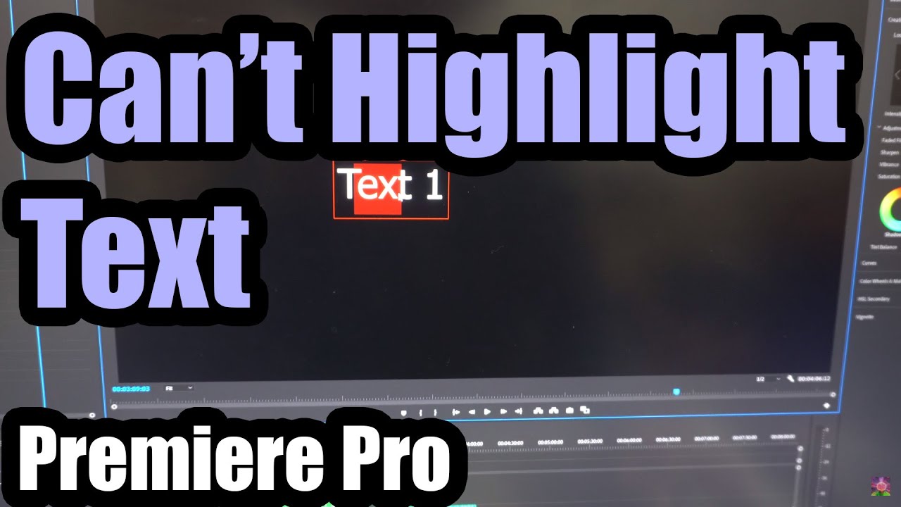Cannot Highlight Text in Premiere Pro (Type Tool) - YouTube