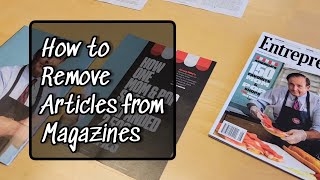 Tips on how to remove an article from a magazine from a picture framer.