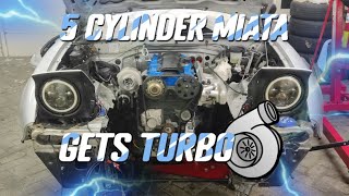 Mounting the Turbo for the 5 cylinder Miata engine swap