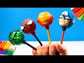 Making Lollipop mix Hulk, Spiderman, Iron man, Captain America with clay 🧟 Polymer Clay Tutorial