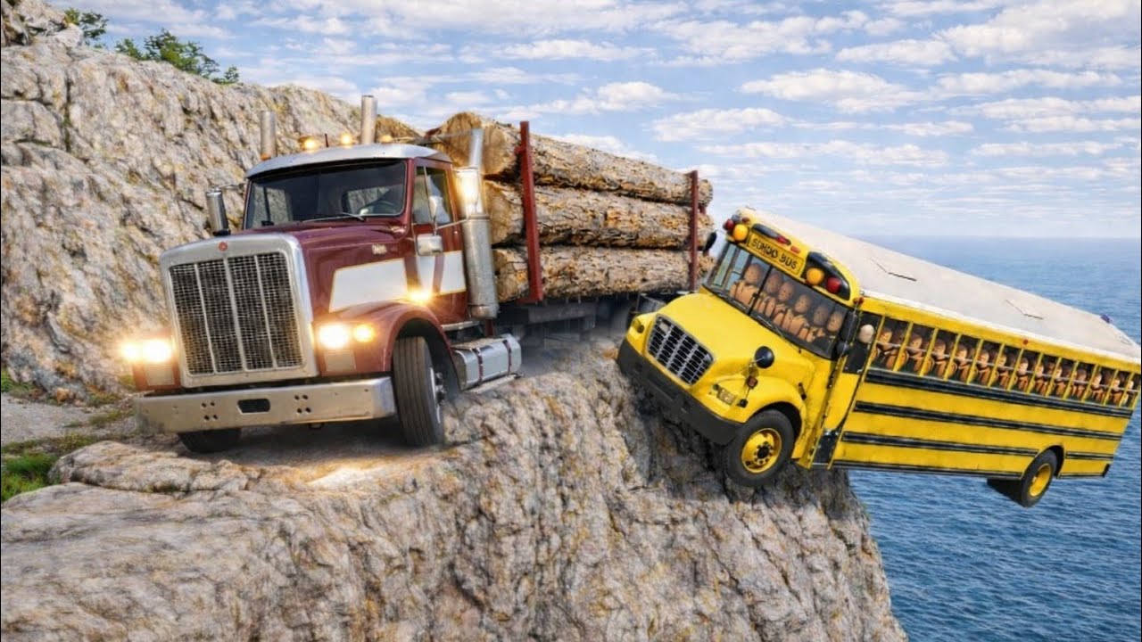 School Bus on Dangerous Mountain Road 😱  | BeamNG.drive | Ep #130