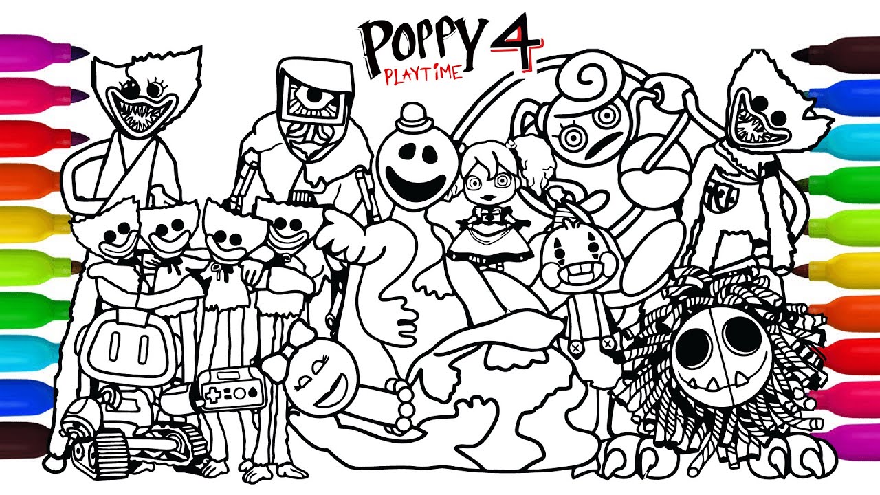 Poppy Playtime Chapter 4 Big Coloring Pages / How to Color Main Bosses and MONSTERS 