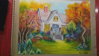 Soft pastel scenery || finger painting screenshot 3