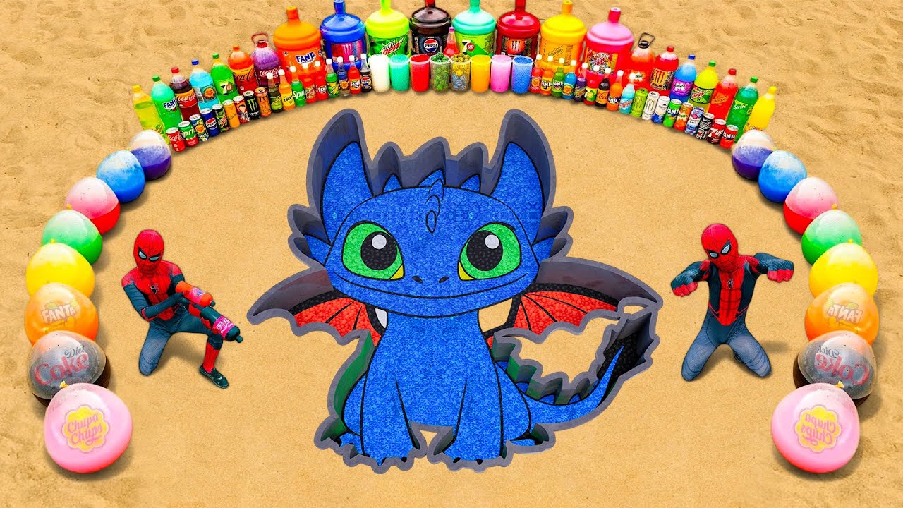 Giant Toothpaste Eruption from Dragon Toothless, Giant Balloons, Big Orbeez & Fanta, Cola vs Mentos